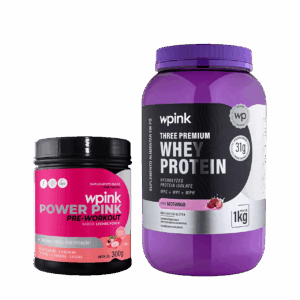 whey protein morango – 1 kg + super power pink de lichia - 300g