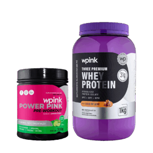 whey protein doce de leite – 1 kg + super power pink de limão – 300g