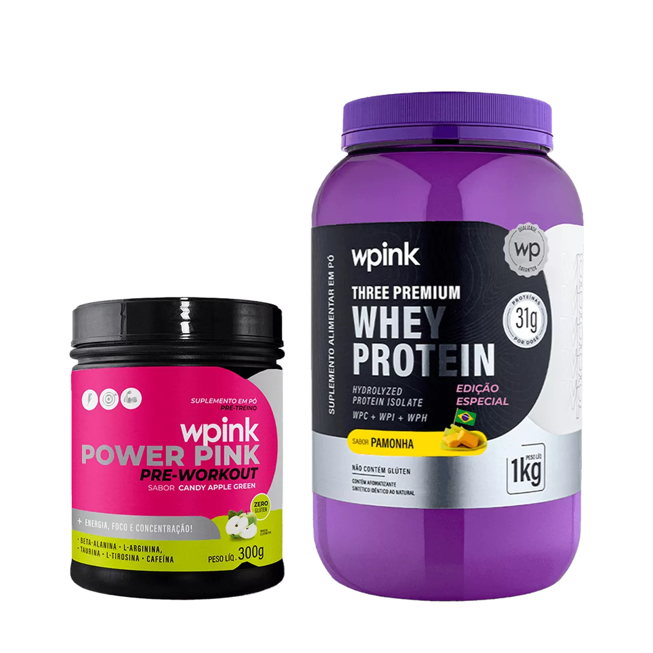 whey protein pamonha – 1 kg + super power pink de maçã verde 300g