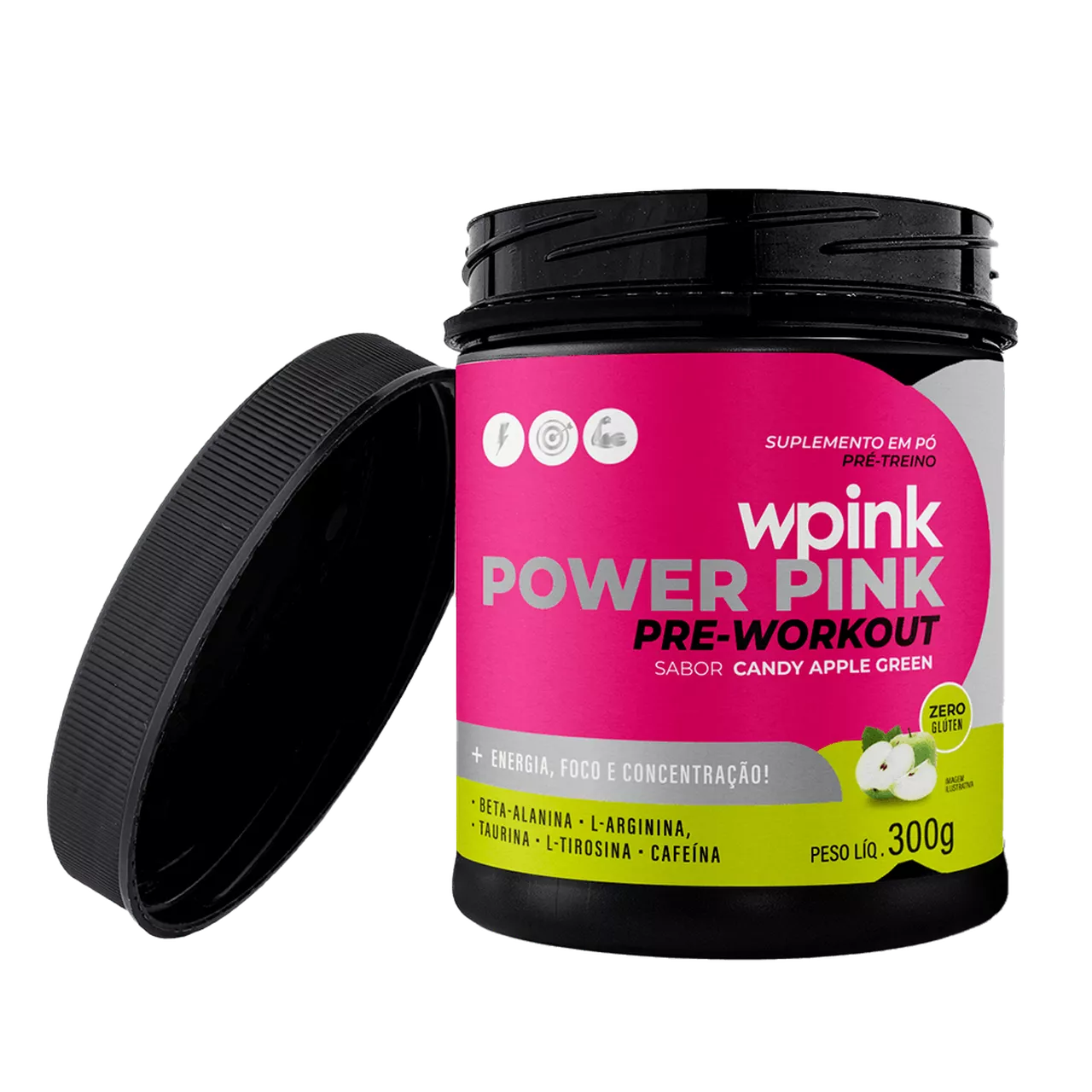super power pink de maçã verde - pré-treino – 300g - Imagem 2