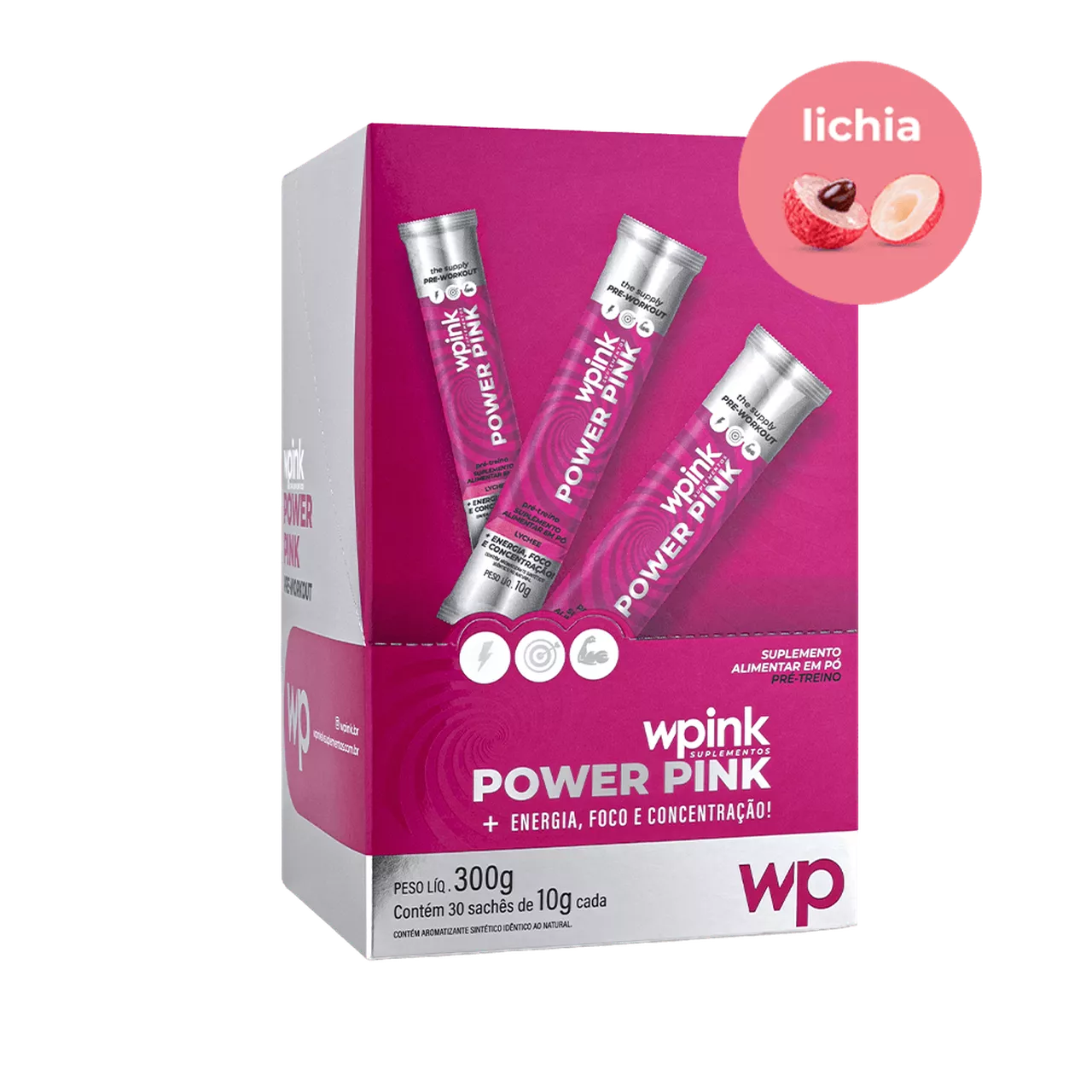 power pink de lichia - pré-treino – 300g