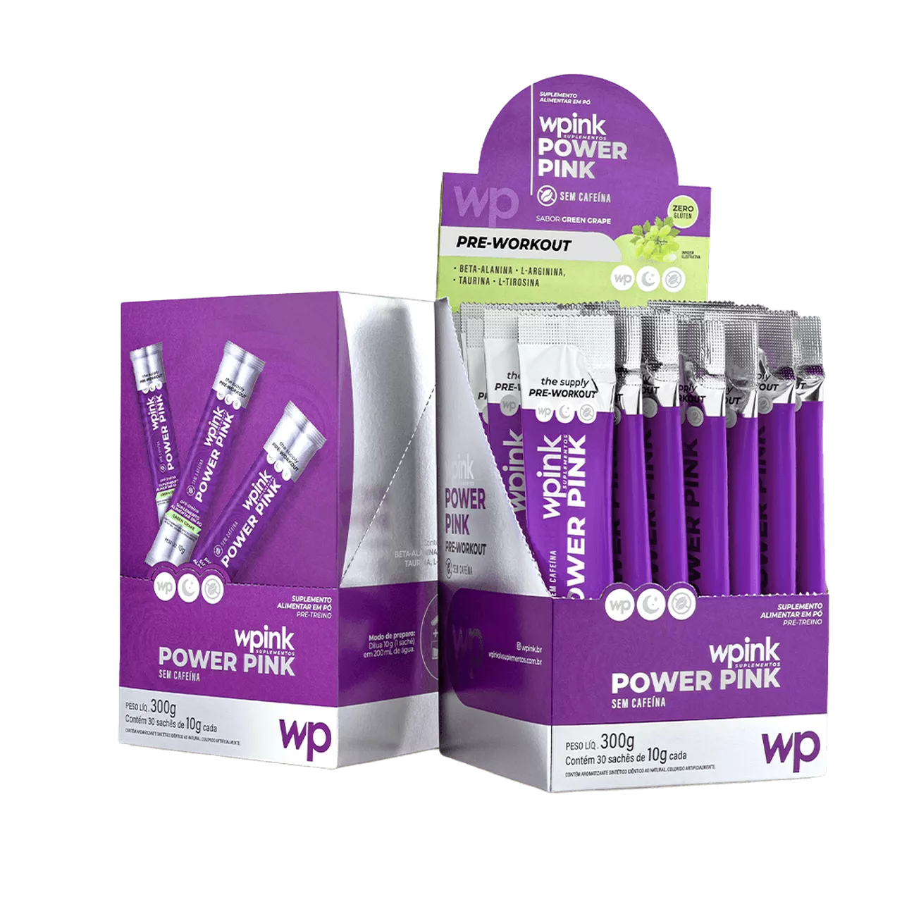 power pink sem cafeína de uva verde - pré-treino - 300g - Imagem 7